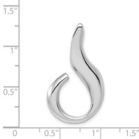 14K White Gold Polished Slide Fits Up to 6mm Regular Fancy Reversible Omega view 3