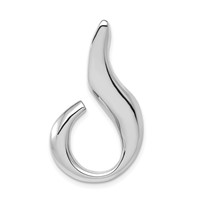 14K White Gold Polished Slide Fits Up to 6mm Regular Fancy Reversible Omega view 1