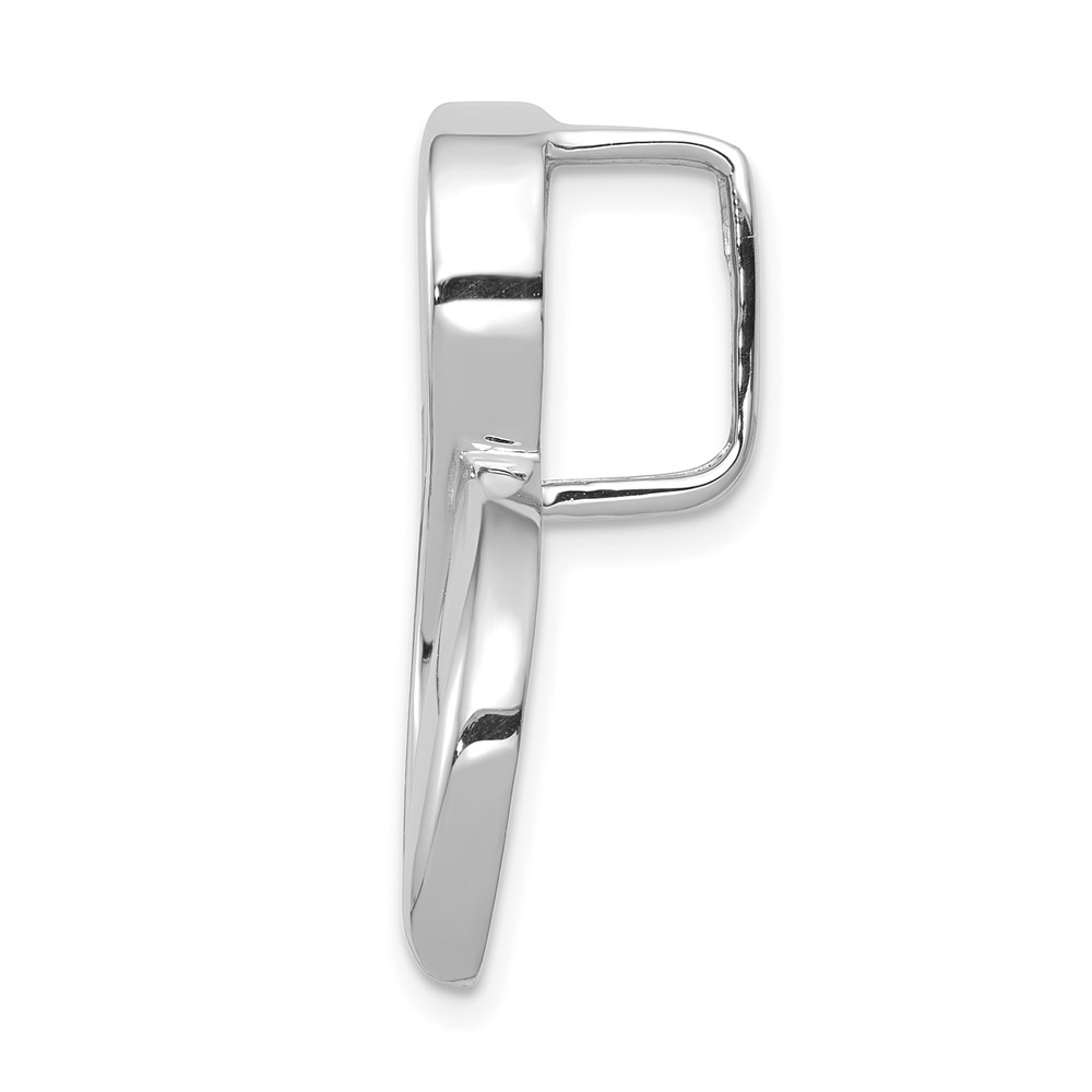 14K White Gold Polished Slide Fits up to 6mm Regular/8mm Fancy or Reversible Omega (SLW254)