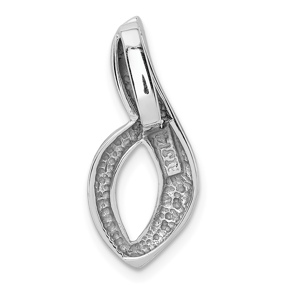14K White Gold Polished Slide Fits up to 6mm Regular/8mm Fancy or Reversible Omega (SLW254)