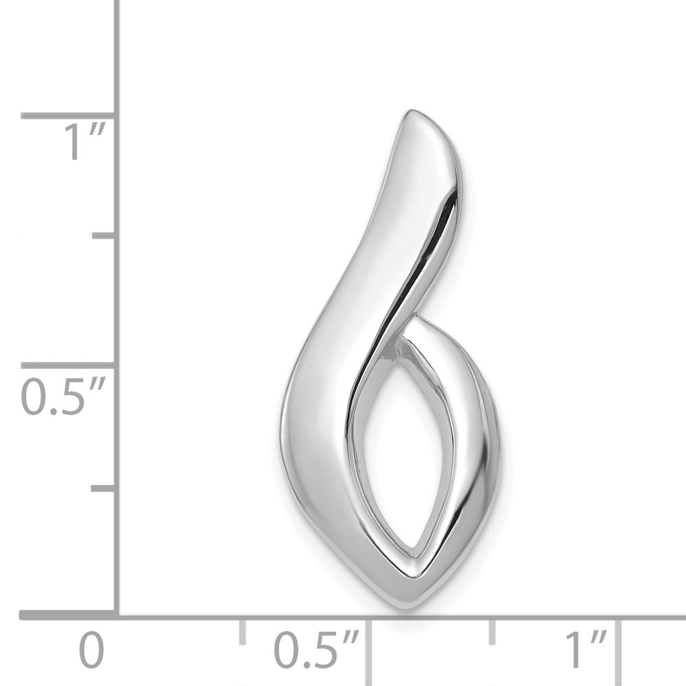 14K White Gold Polished Slide Fits up to 6mm Regular/8mm Fancy or Reversible Omega (SLW254)