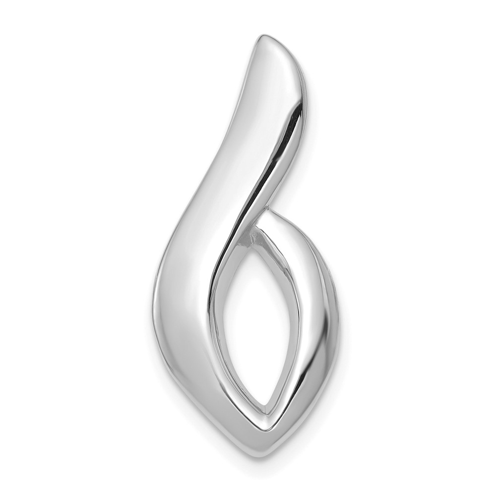 14K White Gold Polished Slide Fits up to 6mm Regular/8mm Fancy or Reversible Omega (SLW254)