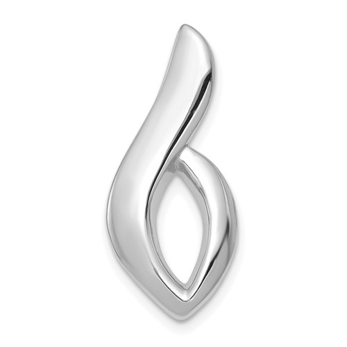 14K White Gold Polished Slide Fits Up to 6mm Regular 8mm Fancy Or Reversible Omega