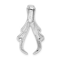 14K White Gold Polished Slide Fits Up to 6mm Regular 8mm Fancy Or Reversible Omega view 4
