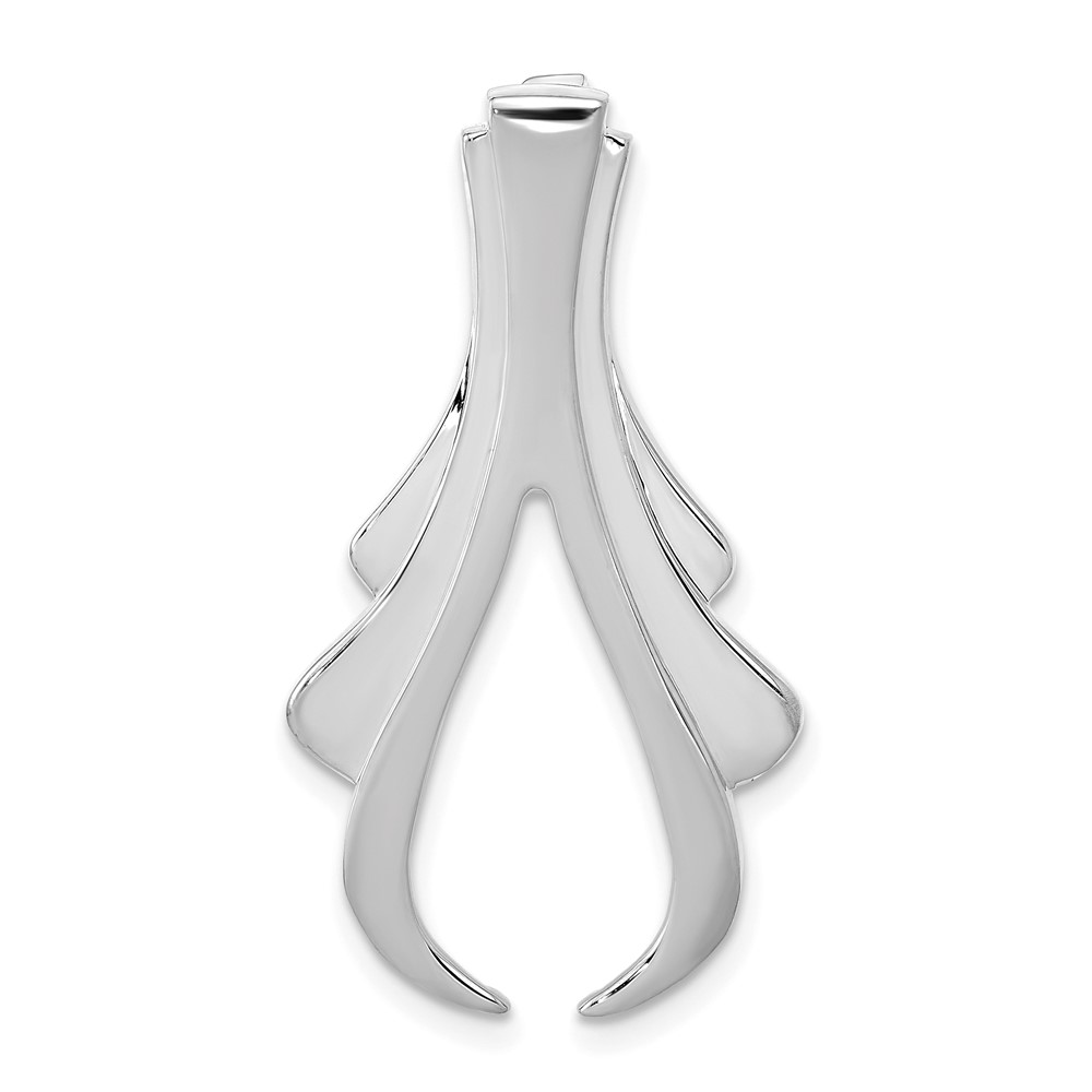 14K White Gold Polished Slide Fits Up to 6mm Regular 8mm Fancy Or Reversible Omega