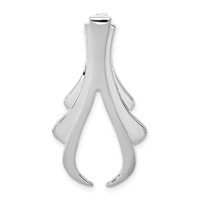 14K White Gold Polished Slide Fits Up to 6mm Regular 8mm Fancy Or Reversible Omega view 1