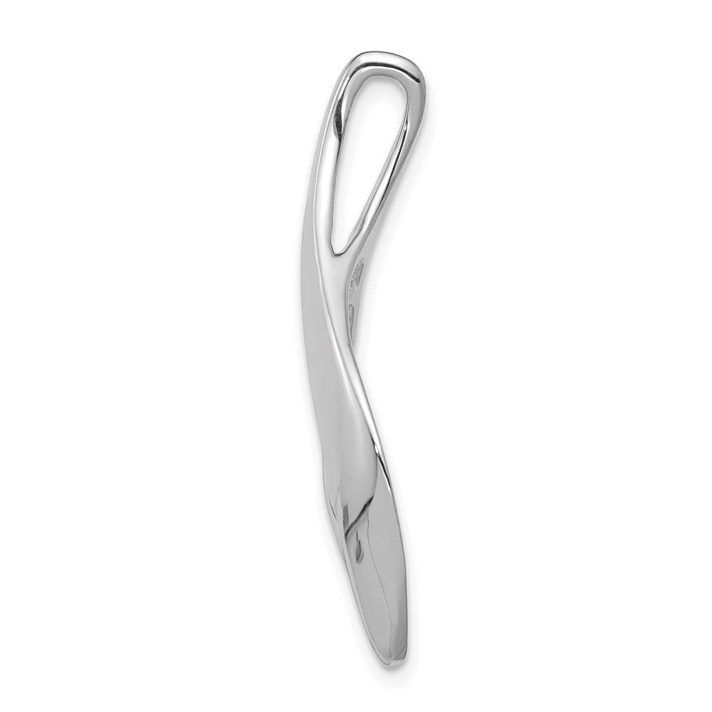 14k White Gold Polished Slide Fits up to 4mm Regular/6mm Fancy or Reversible Omega (SLW270)