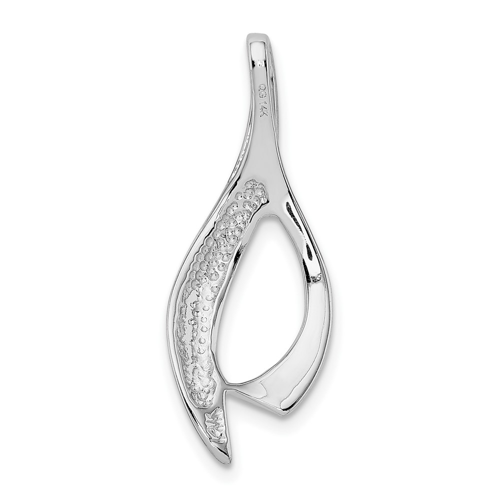 14k White Gold Polished Slide Fits up to 4mm Regular/6mm Fancy or Reversible Omega (SLW270)