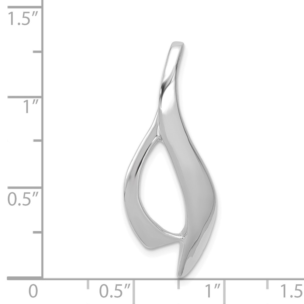 14k White Gold Polished Slide Fits up to 4mm Regular/6mm Fancy or Reversible Omega (SLW270)