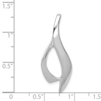 14K White Gold Polished Slide Fits Up to 4mm Regular 6mm Fancy Or Reversible Omega view 3