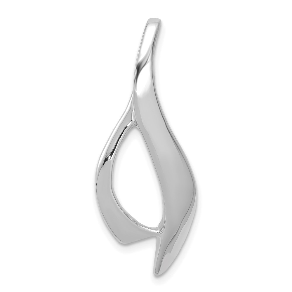14k White Gold Polished Slide Fits up to 4mm Regular/6mm Fancy or Reversible Omega (SLW270)