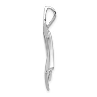 14K White Gold Polished Slide Fits Up to 2mm Regular 6mm Fancy Or Reversible Omega view 2