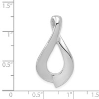 14K White Gold Polished Slide Fits Up to 2mm Regular 6mm Fancy Or Reversible Omega view 3