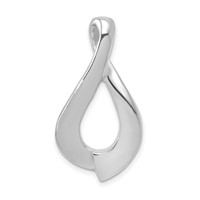 14K White Gold Polished Slide Fits Up to 2mm Regular 6mm Fancy Or Reversible Omega view 1