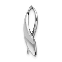14K White Gold Polished Slide Fits Up to 2mm Regular 6mm Fancy Or Reversible Omega view 2