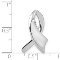 14K White Gold Polished Slide Fits Up to 2mm Regular 6mm Fancy Or Reversible Omega view 3
