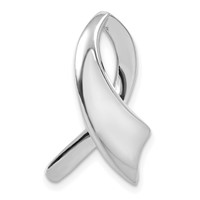 14K White Gold Polished Slide Fits Up to 2mm Regular 6mm Fancy Or Reversible Omega view 1