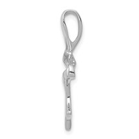 14K White Gold Polished Slide Fits Up to 2mm Regular 6mm Fancy Or Reversible Omega view 2