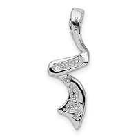 14K White Gold Polished Slide Fits Up to 2mm Regular 6mm Fancy Or Reversible Omega view 4