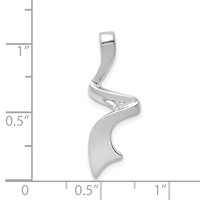 14K White Gold Polished Slide Fits Up to 2mm Regular 6mm Fancy Or Reversible Omega view 3