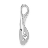 14K White Gold Polished Slide Fits Up to 3mm Regular 6mm Fancy Or Reversible Omega view 2