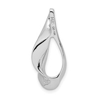 14K White Gold Polished Slide Fits Up to 3mm Regular 6mm Fancy Or Reversible Omega view 4