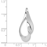 14K White Gold Polished Slide Fits Up to 3mm Regular 6mm Fancy Or Reversible Omega view 3