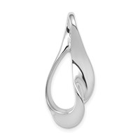 14K White Gold Polished Slide Fits Up to 3mm Regular 6mm Fancy Or Reversible Omega view 1