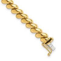14K Polished 6mm 7 Inch San Marco Bracelet view 1