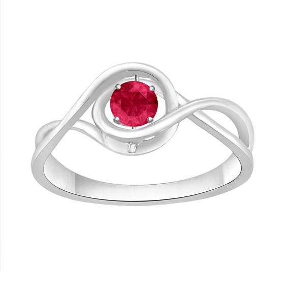 SS Dancin BS Ring Synthetic Ruby 1=1/2 ctw