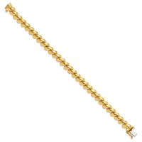 14K Yellow Gold Polished 8mm San Marco Bracelet, 7" view 2