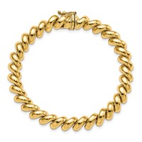 14K Yellow Gold Polished 8mm San Marco Bracelet, 7" view 5