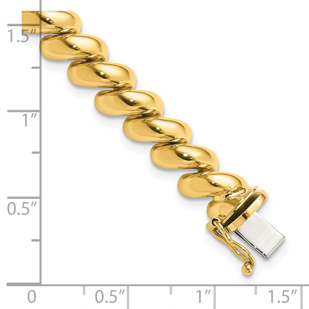 14k Polished 8mm 7 inch San Marco Bracelet (SM14-7)