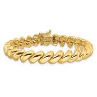 14K Yellow Gold Polished 10mm San Marco Bracelet, 7" view 3