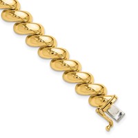 14K Yellow Gold Polished 10mm San Marco Bracelet, 7" view 1