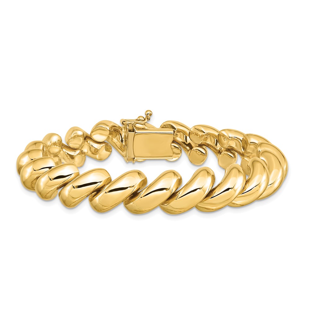 14k Polished 12mm 8 inch San Marco Bracelet (SM20-8)