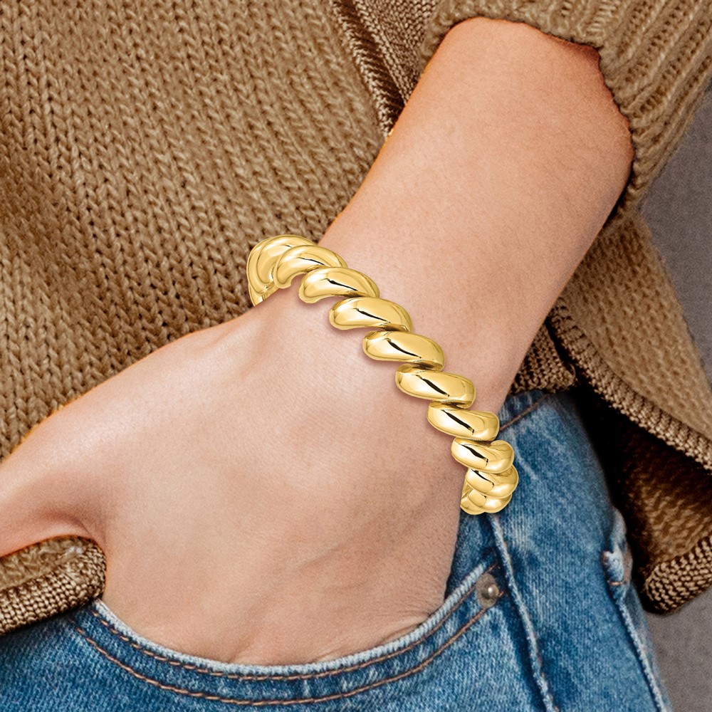 14k Polished 12mm 7 inch San Marco Bracelet (SM20-7)