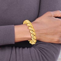 14K Yellow Gold Polished 14mm San Marco Bracelet, 7" view 5