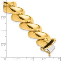 14K Yellow Gold Polished 14mm San Marco Bracelet, 7" view 4