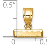 14K Small Brushed Diamond-cut Top Charm view 4