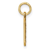 14K Yellow Gold Small Brushed Diamond-cut Number 0 Charm view 2
