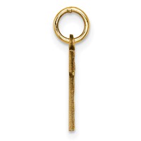 14K Yellow Gold Small Brushed Diamond-cut Number 1 Charm view 2