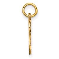 14K Yellow Gold Small Brushed Diamond-cut Number 2 Charm view 2
