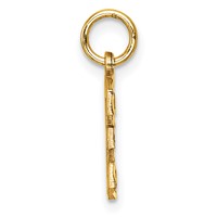 14K Small Brushed Diamond-cut Number 3 Charm view 2