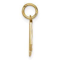 14K Yellow Gold Small Brushed Diamond-cut Number 4 Charm view 2