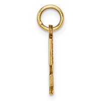 14K Yellow Gold Small Brushed Diamond-cut Number 5 Charm view 2