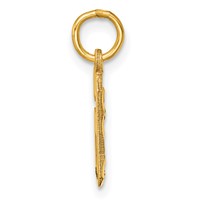 14K Yellow Gold Small Brushed Diamond-cut Number 6 Charm view 2