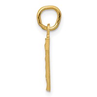 14K Yellow Gold Small Brushed Diamond-cut Number 7 Charm view 2