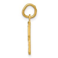 14K Yellow Gold Small Brushed Diamond-cut Number 8 Charm view 2