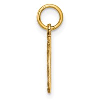 14K Yellow Gold Small Brushed Diamond-cut Number 9 Charm view 2